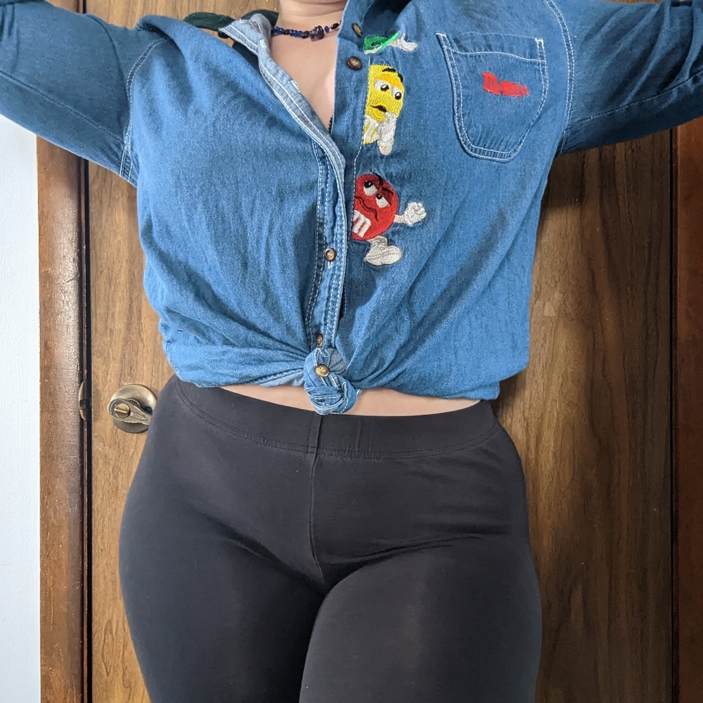 Vintage Registered M&Ms Button Down Denim Shirt